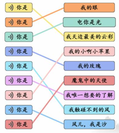 1669349472432890.png 《文字成精》听曲连线2连出你是的下半句通关攻略