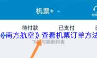 《南方航空》查看机票订单方法