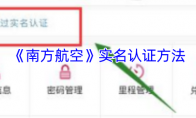 《南方航空》实名认证方法