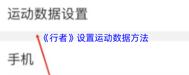 《行者》设置运动数据方法