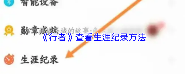 《行者》查看生涯纪录方法