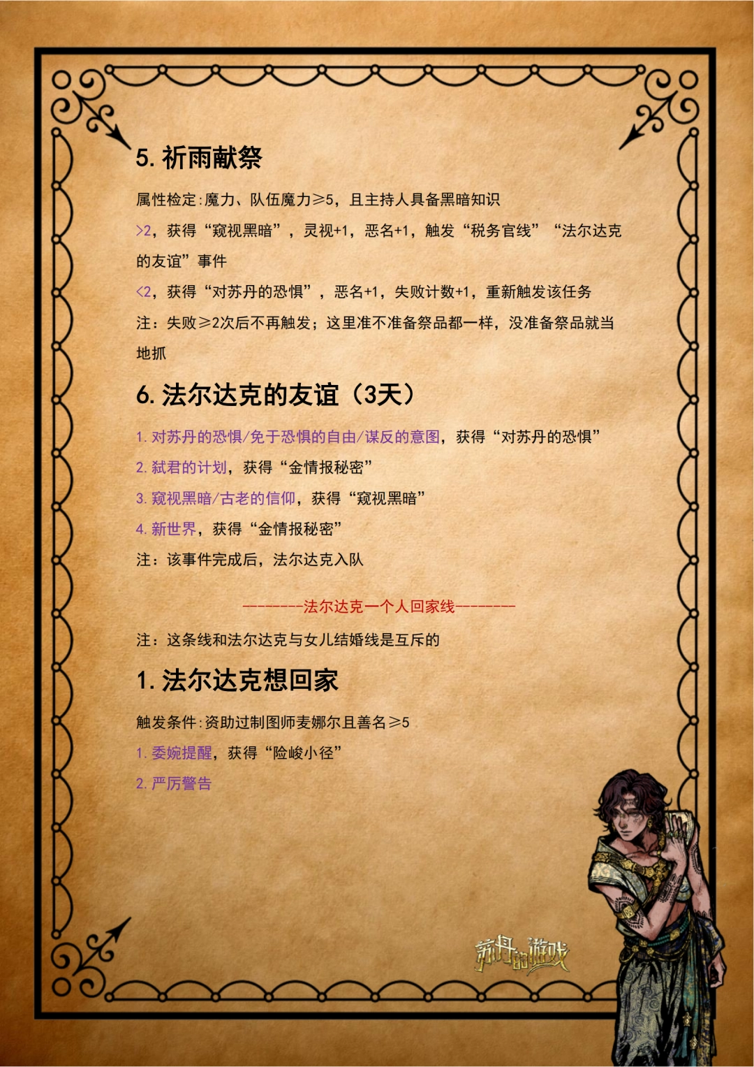《苏丹的游戏》法尔达克全剧情攻略分享
