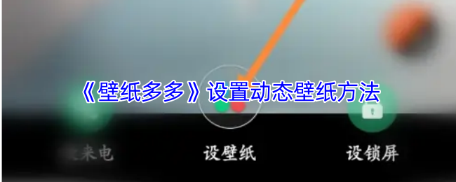 《壁纸多多》设置动态壁纸方法