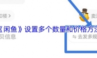 《闲鱼》设置多个数量和价格方法
