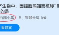 以下生物中因撞脸熊猫而被称熊猫鸟的是