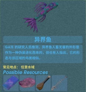 《非生物因素》普通鱼材料菜谱及获得位置介绍