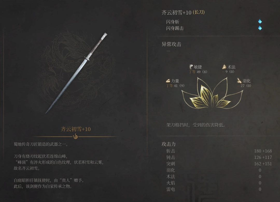 《明末：渊虚之羽》全长刀武器面板和技能解析分享