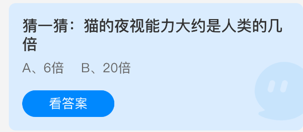 猫的夜视能力大约是人类的几倍(图1)