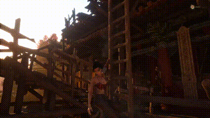 伊芙对手来了！《明末：渊虚之羽》翘臀女主爬梯获赞(图1)