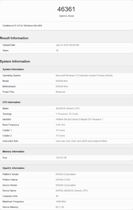 N1X笔记本处理器跑分曝光：还不到RTX 5060的一半！(图3)