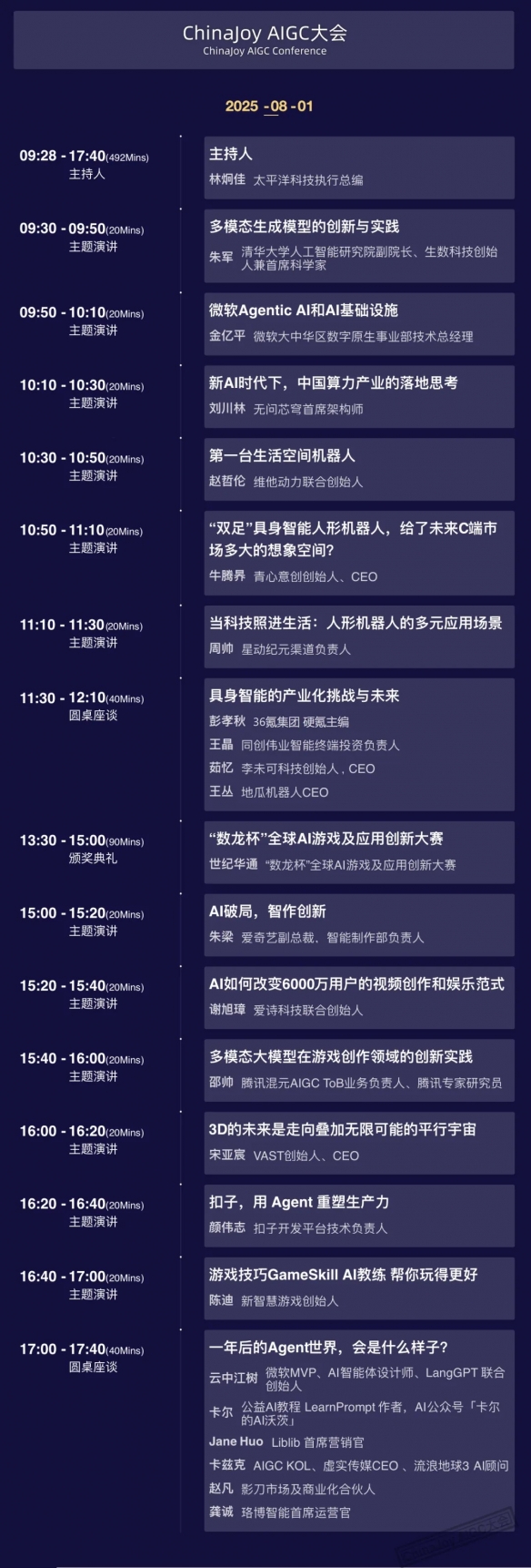 2025 ChinaJoy AIGC大会全嘉宾议程发布(图1)