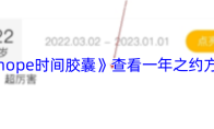 《hope时间胶囊》查看一年之约方法
