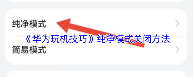 《华为玩机技巧》纯净模式关闭方法