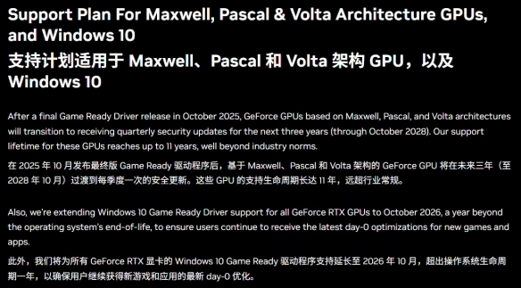 倒计时2个月！GTX 10系显卡和Win10驱动宣布10月停更(图2)