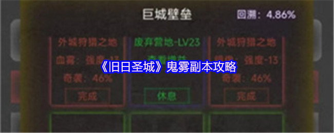 《旧日圣城》鬼雾副本攻略