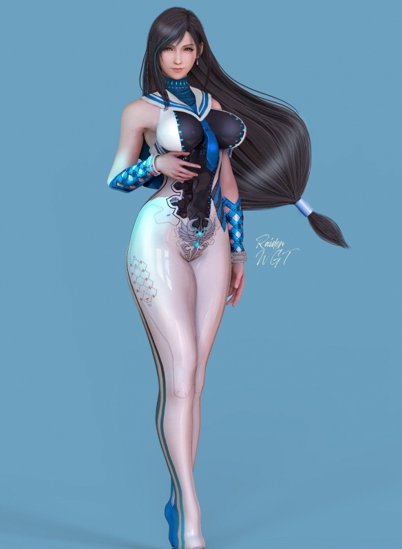 《最终幻想7RE》蒂法新3D美图：丰乳纤腰 妩媚动人！(图2)