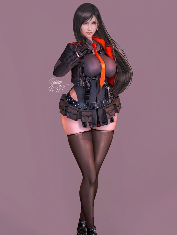 《最终幻想7RE》蒂法新3D美图：丰乳纤腰 妩媚动人！(图1)