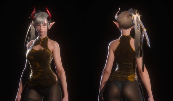 【绅士狂喜】《剑星》黑莲套装MOD炸裂更新！无裙版+连裤袜完美呈现！(图2)