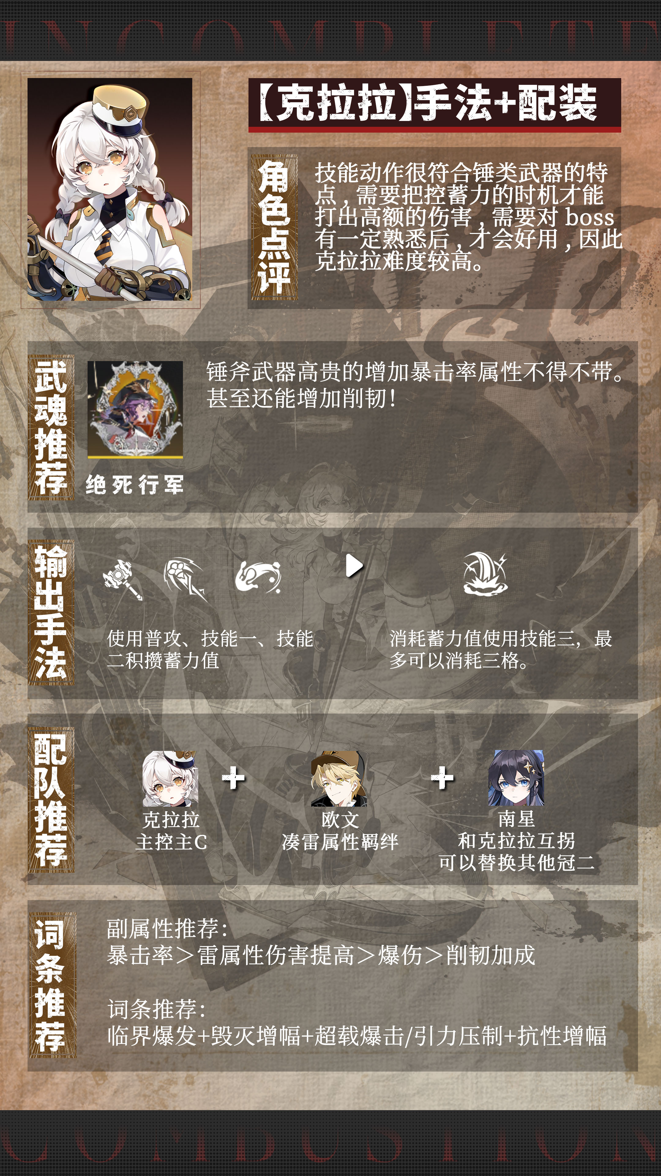 《辉烬》克拉拉输出手法及配装推荐一图流攻略(图2)