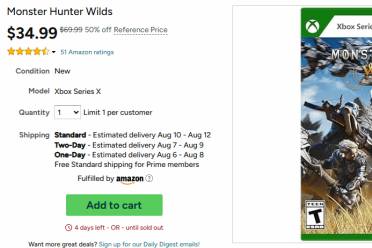 《怪物猎人荒野》限时半价促销：仅需251元即可入手