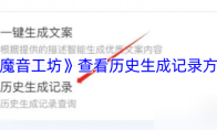 《魔音工坊》查看历史生成记录方法
