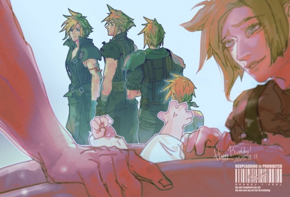 《最终幻想7》克劳德生日快乐！粉丝晒出自制贺图庆祝(图8)