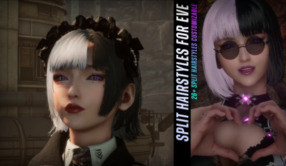 甜酷风来袭！《剑星》伊芙双色分叉发型MOD引领赛博时尚(图3)