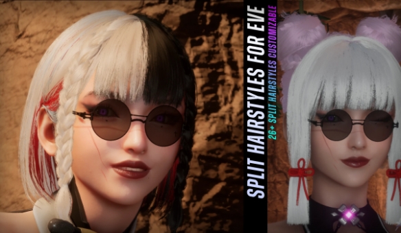 甜酷风来袭！《剑星》伊芙双色分叉发型MOD引领赛博时尚(图2)