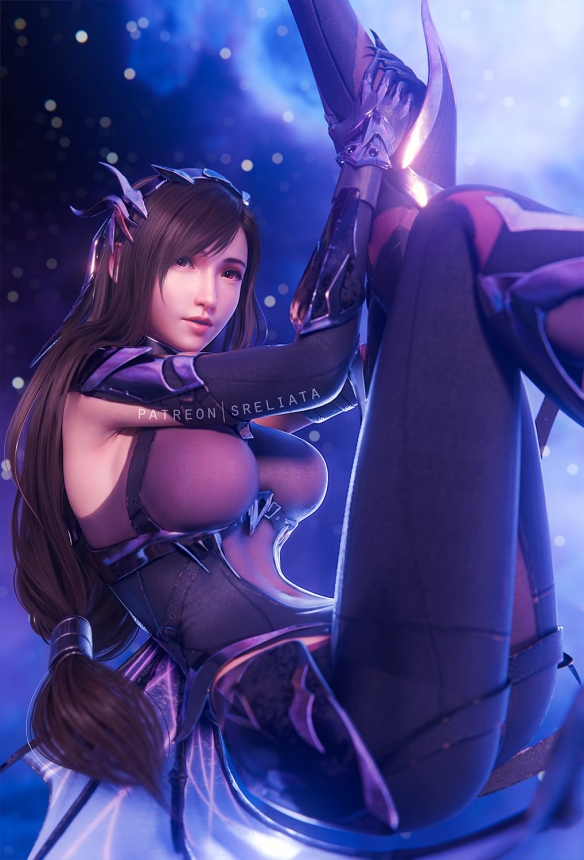 《最终幻想7RE》蒂法3D美图赏：与克劳德激情热吻！(图7)