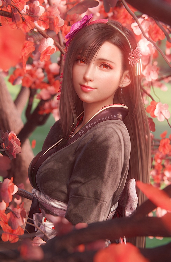 《最终幻想7RE》蒂法3D美图赏：与克劳德激情热吻！(图3)