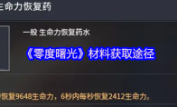 《零度曙光》材料获取途径