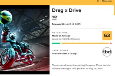 翻车了？NS2独占新作《拖曳＆突破》M站均分仅63分