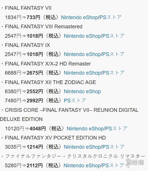 《最终幻想》系列夏季促销来袭，最大4折别错过！(图2)