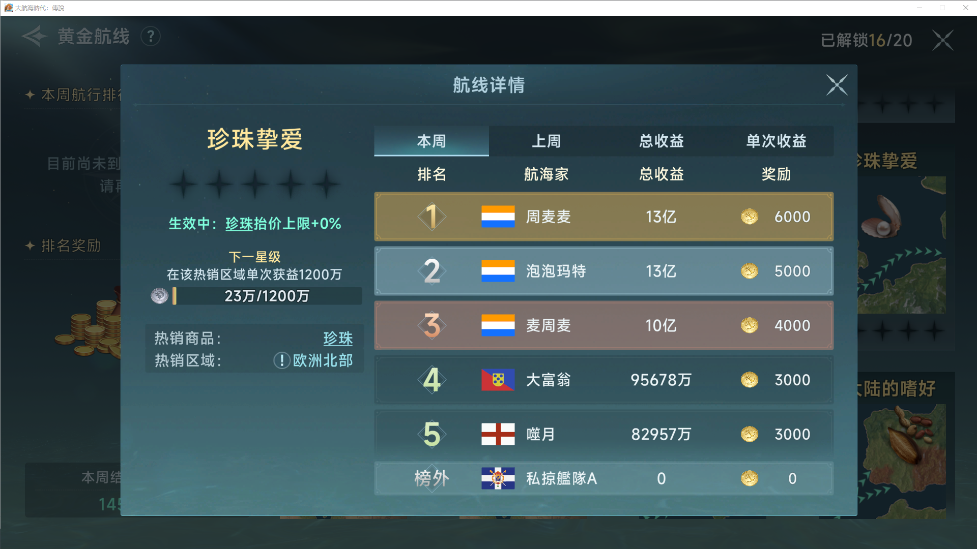 《大航海时代：传说》商业跑商路线推荐