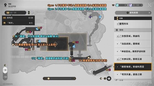 崩坏：星穹铁道酣歌海垠斯缇科西亚战利品收集位置