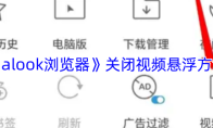 《alook浏览器》关闭视频悬浮方法