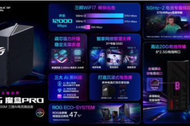 三频WiFi7华硕ROG魔盒Pro电竞Ai路由器buff叠满，助力玩家畅玩无忧