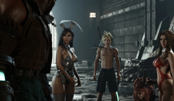 《FF7重生》蒂法海莉兔装MOD！动态耳尾+霓虹光效(图4)