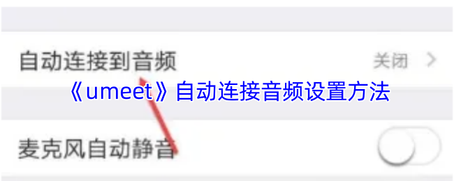 《umeet》自动连接音频设置方法