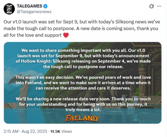 先避避风头！《丝之歌》发售日公布导致一家游戏跳票(图2)