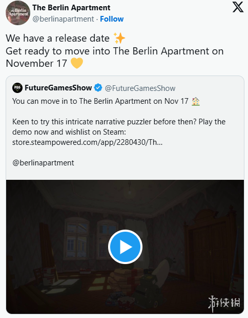 试玩demo已上线！3D冒险《柏林公寓》11月17日发售(图1)