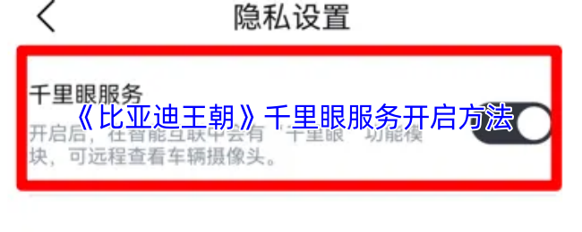《比亚迪王朝》千里眼服务开启方法