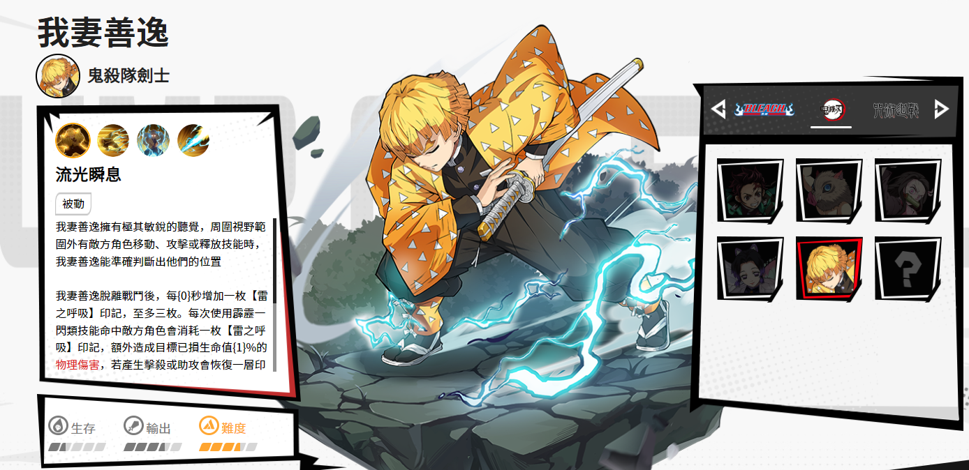 《漫画群星：大集结》我妻善逸介绍(图2)