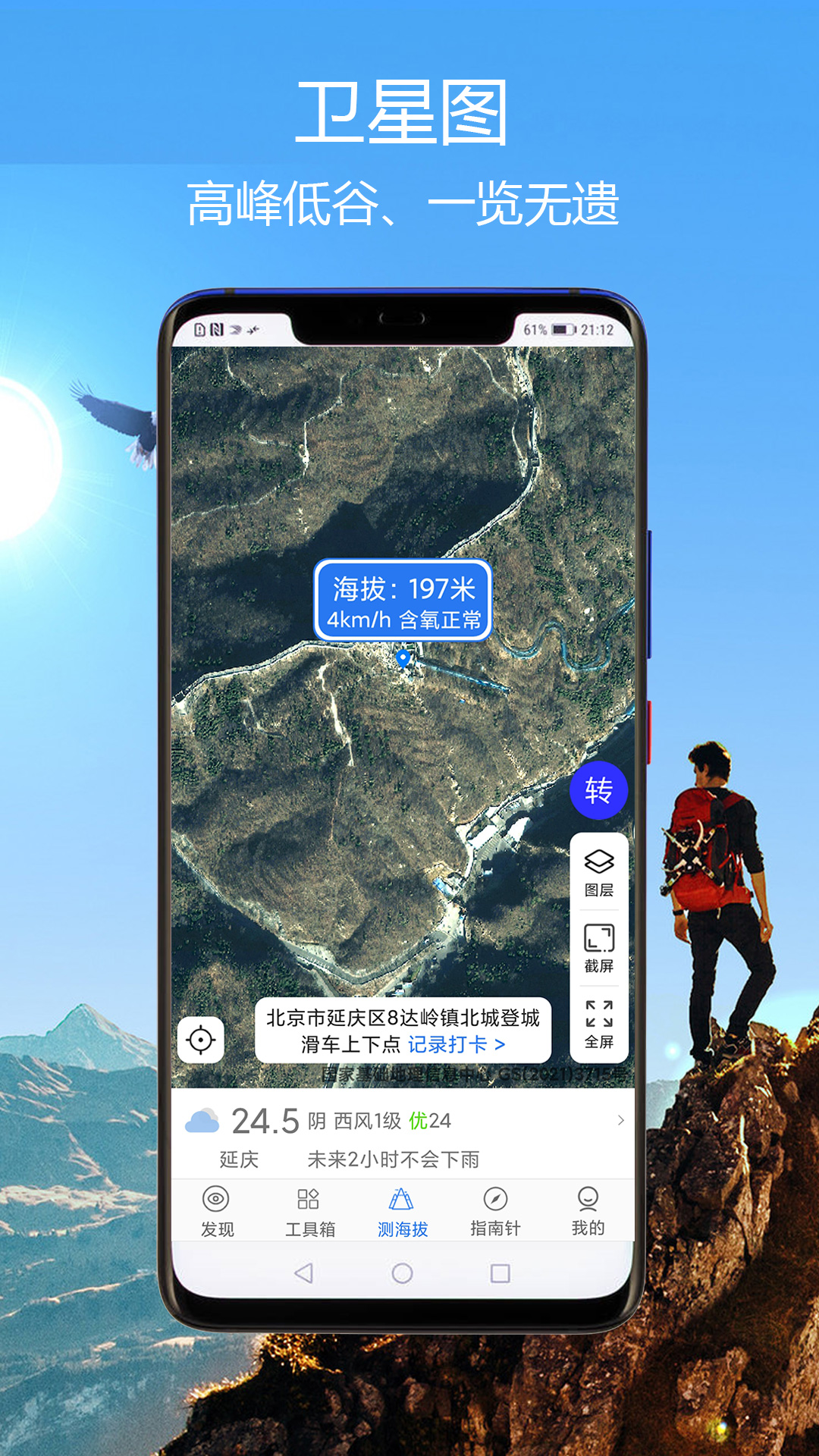 
猎鹰海拔指南针