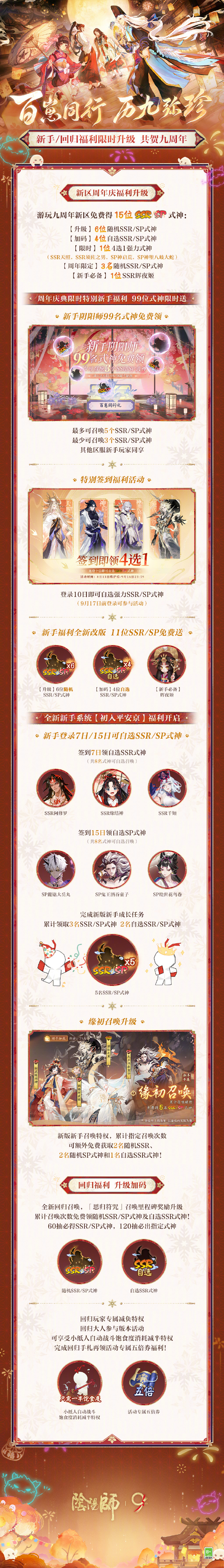 阴阳师九周年福利有哪些 阴阳师9周年庆福利大全(图4)