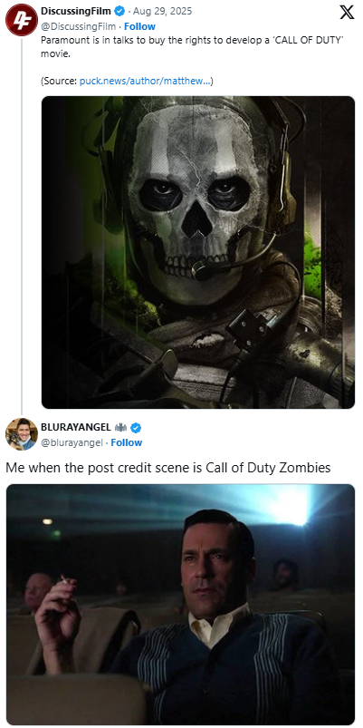 玩家希望聚焦僵尸模式！派拉蒙拟拍《使命召唤》电影(图2)