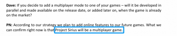 CDPR确认《天狼星计划》为多人游戏！未来作品也将加入(图1)