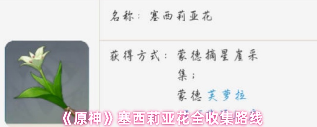 《原神》塞西莉亚花全收集路线