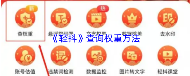 《轻抖》查询权重方法