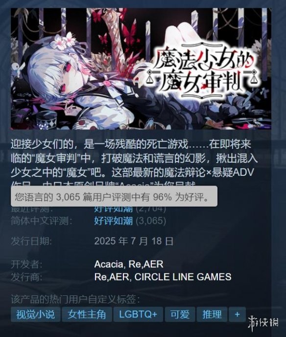 好评如潮游戏《魔法少女的魔女审判》销量破10万份！(图3)